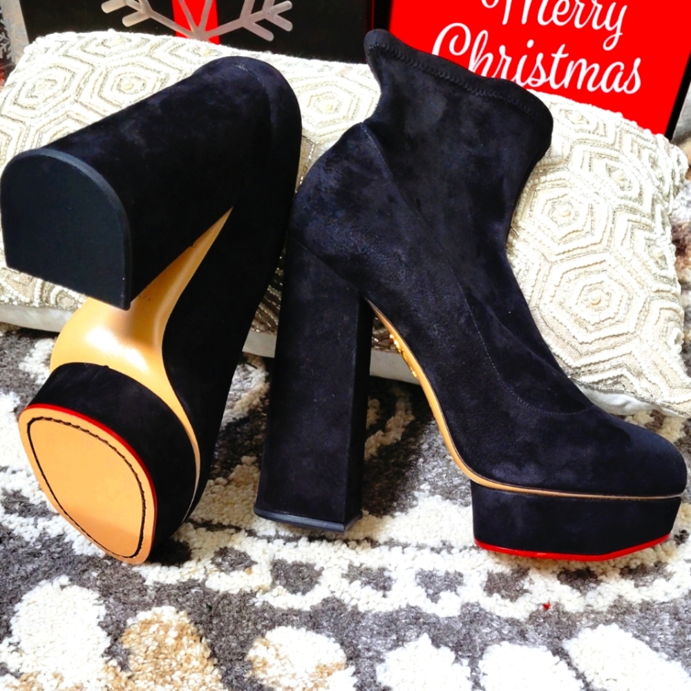 Charlotte Olympia Suede Blanka Boots, size 40, Never Worn.
